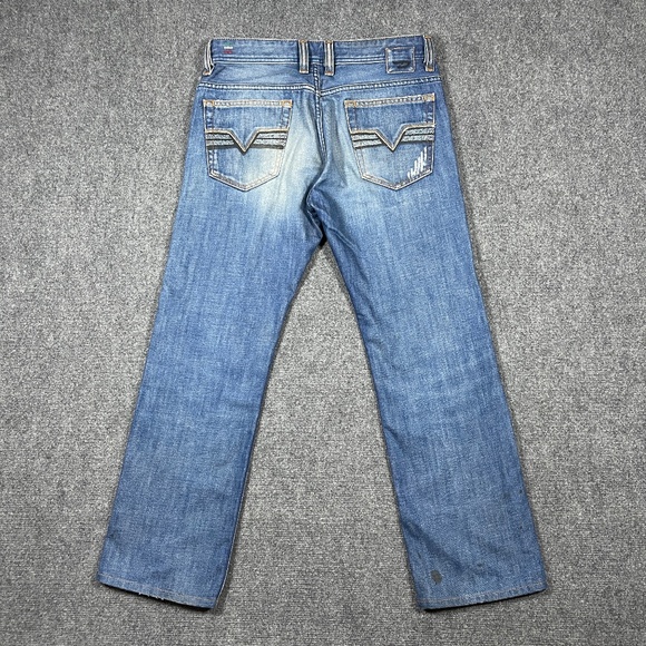 Diesel Industry Mens 31x29 Viker Regular Straight Mid Wash Denim Jeans 0687 - Picture 1 of 11